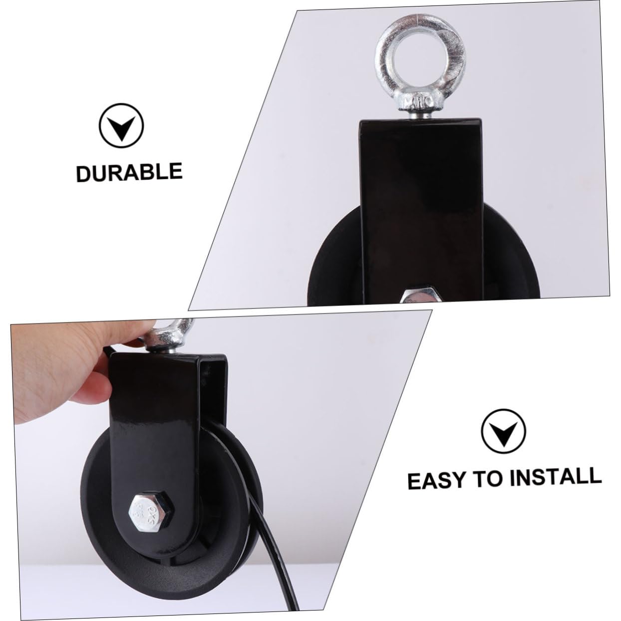 Anneome Kit Fitness Sistema a Carrucole per Allenamento Braccia | Nero in Metallo, Facile da Installare, Soluzione Compatta per Riporre e Usare in Casa