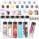 Arrowbash 12 Pcs Sensory Bottles Kits for Toddlers 1-3 Kids 400 ml Plastic Calming Bottles Empty with Lid Calm Down Jar Kit Filler Glitters Sequins Weather Containers for Relieving Anxiety Disturbed