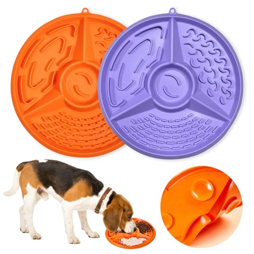 Vlecexs 2 Pezzi Tappetino Leccare Cane, Tappetino da Leccare per Cani e Gatti con Ventose per Alleviare L'ansia per Burro Yogurt Arachidi