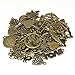 Yueton 100 Gram (Approx 70pcs) Assorted Antique Charms Pendant for Crafting, Jewelry Making Accessory (Bronze)