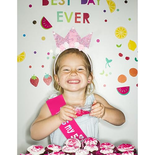 Casoty 5th Birthday Sash and Crown Set, 5th Birthday Decorations, 5th Birthday Tiara, Princess Birthday Party Decorations4