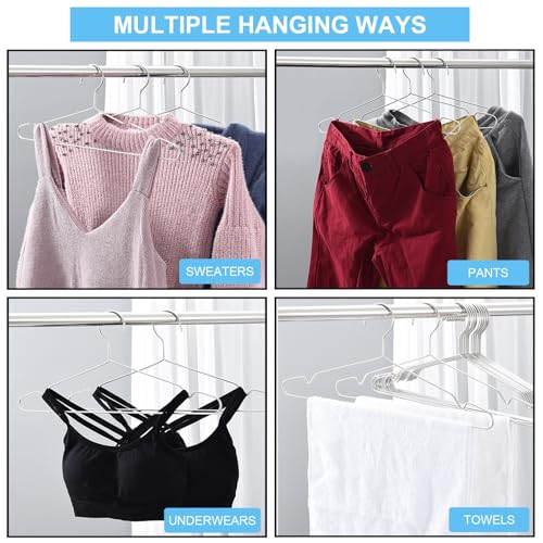 Coat Hangers 40 Pack Clothes Hangers, Seropy Metal Hanger Heavy Duty Wire Hangers with Non Slip Notch, Ultra Thin Stainless Steel Hanger Space Saving Clothing 16.5 Inch - Image 6