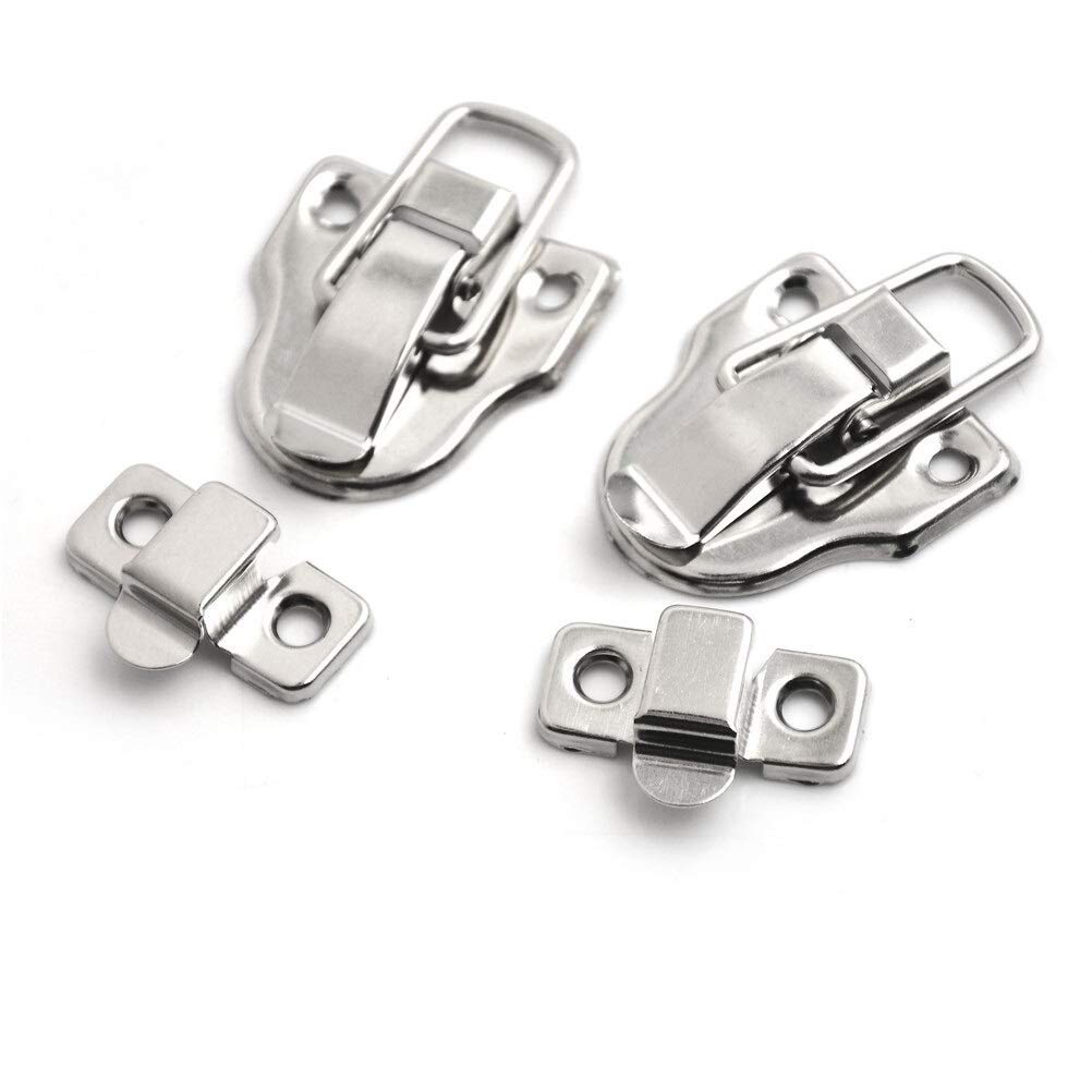 Catch， Pack of 2 Iron Box Latch Hasps Silver Approx 40x56mm