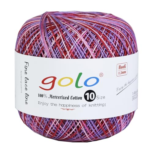 Image of golo Crochet Thread Size 10 Crochet Yarn for Hand Knitting Rainbow Yarn D178