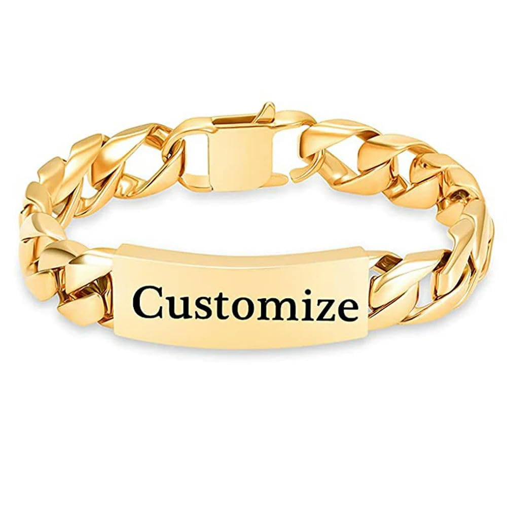 GMLRTOSPT Urn Bracelet Cremation Urn Bracelets for Human Ashes for Men Customize Gift Keepsake Memorial Bangle-gold-22cm