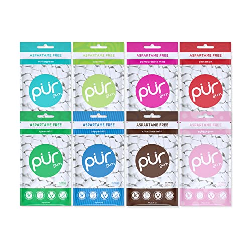 PUR Gum Aspartame Free Chewing Gum 100 Xylitol Sugar Free, Vegan