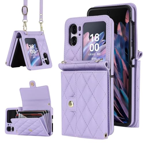Coque pour Oppo Find N2 Flip 5G 2023 étui portefeuille cuir avec 4 porte-cartes
