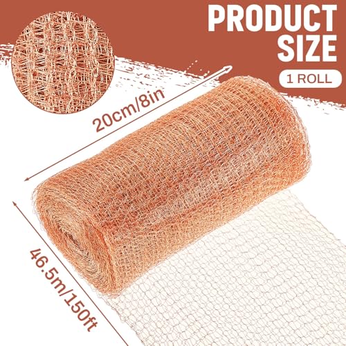 Image of Gisafai 8'' X 150 ft Copper Mesh Roll for Rodent Control, 1 Roll