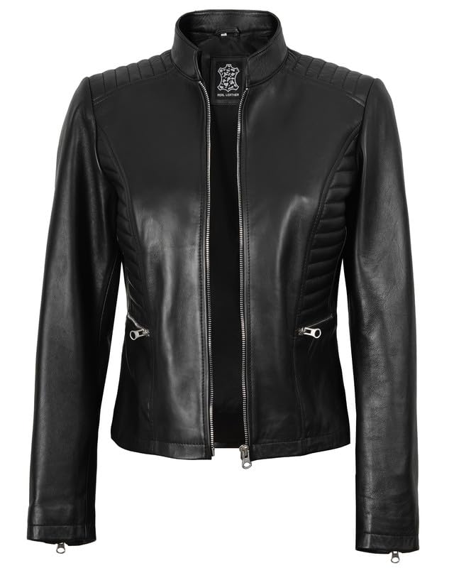Decrum Leather Jacket Women - Casual Real Lambskin Womens Leather Jacket2