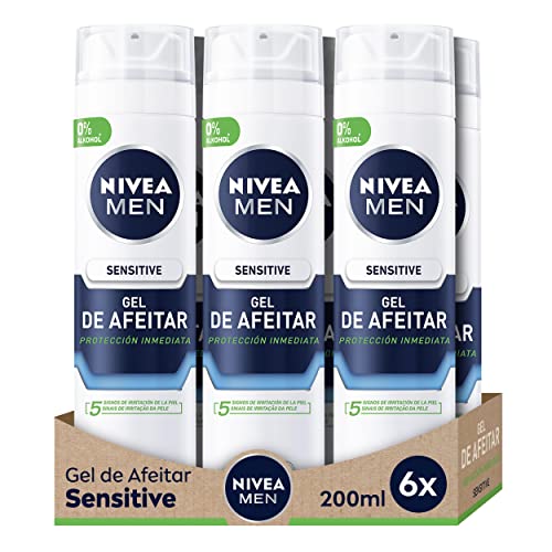 Nivea Men Sensitive Gel de Afeitar Pack de 6 (6 x 200 ml)