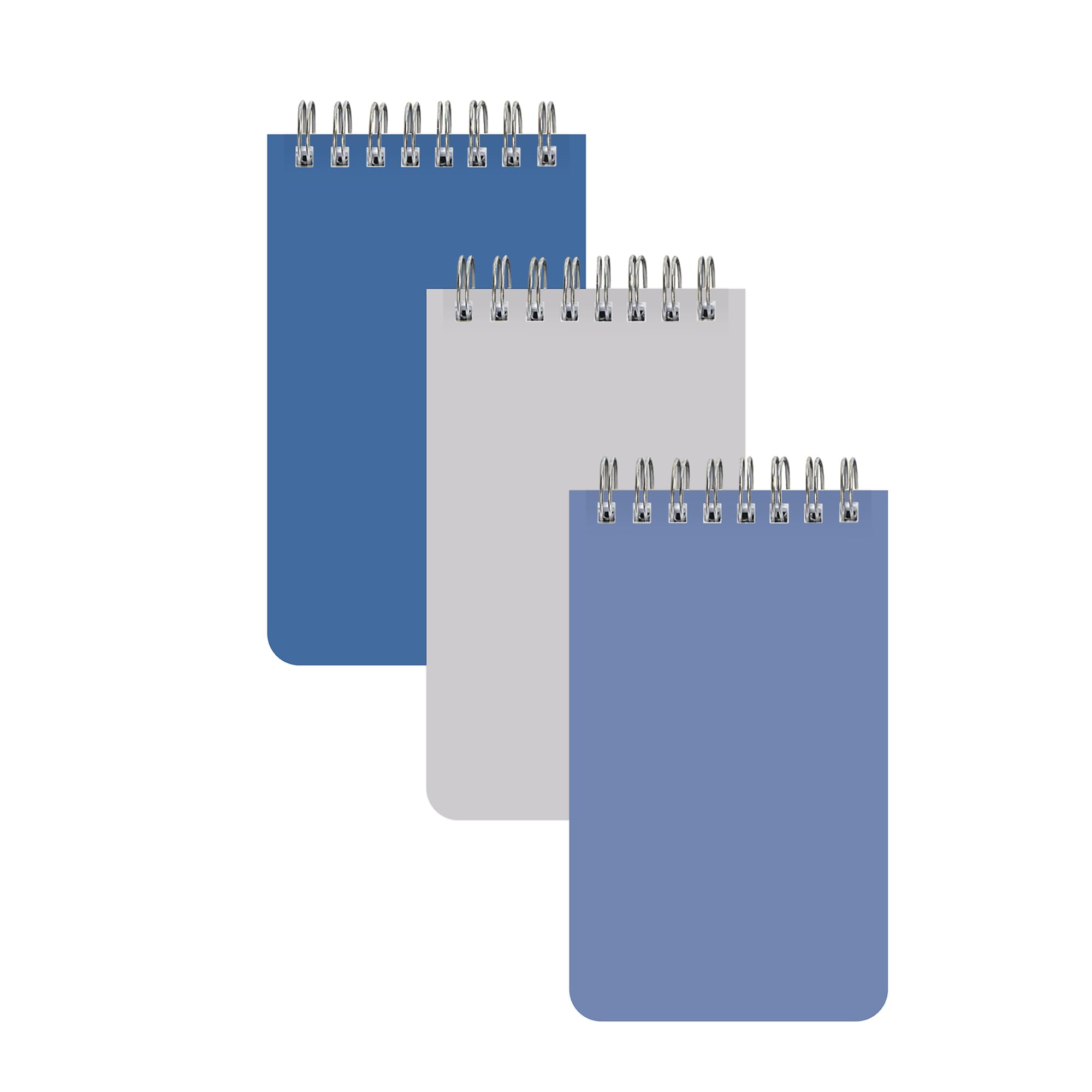 Carnet de notes à rabat Blue Sky lot de 3 mini blocs à spirale de poche