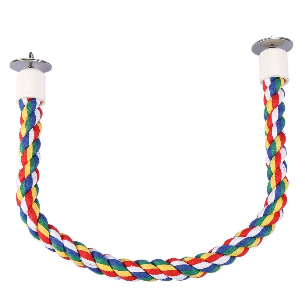 HOMURY 2 stuks vogel klimtouw: 150 cm papegaai kleurrijk spiraal katoenen touw, diameter 18 cm papegaai speelgoed cirkel ring schommel, klimtouw voor parkieten, valkparkieten en alle vogels