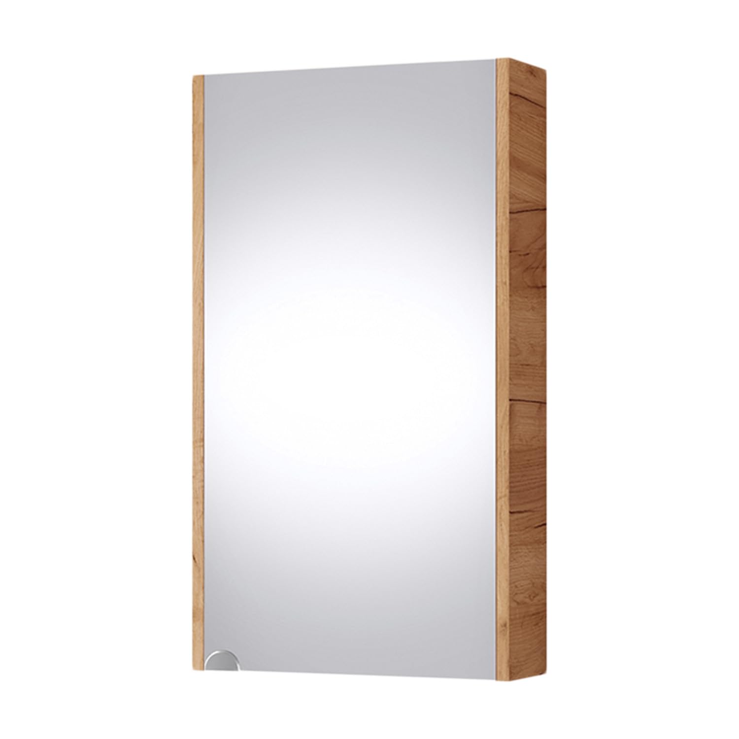 Planetmöbel Armario con Espejo de 40 cm de Roble Dorado con Espejo Colgante, Espejo de baño, Muebles para Invitados WC