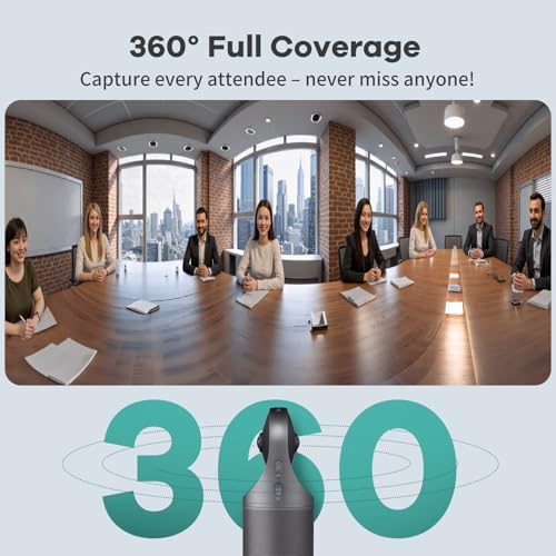 Image of KanDao Meeting Pro 360-degree Video Conference Camera with Microphones and Speakers, AI Tracking, Smart Zooming, Automatic Focus, 4-in-one Standalone Meeting Room Camera System, Wi-fi /HDMI /USB