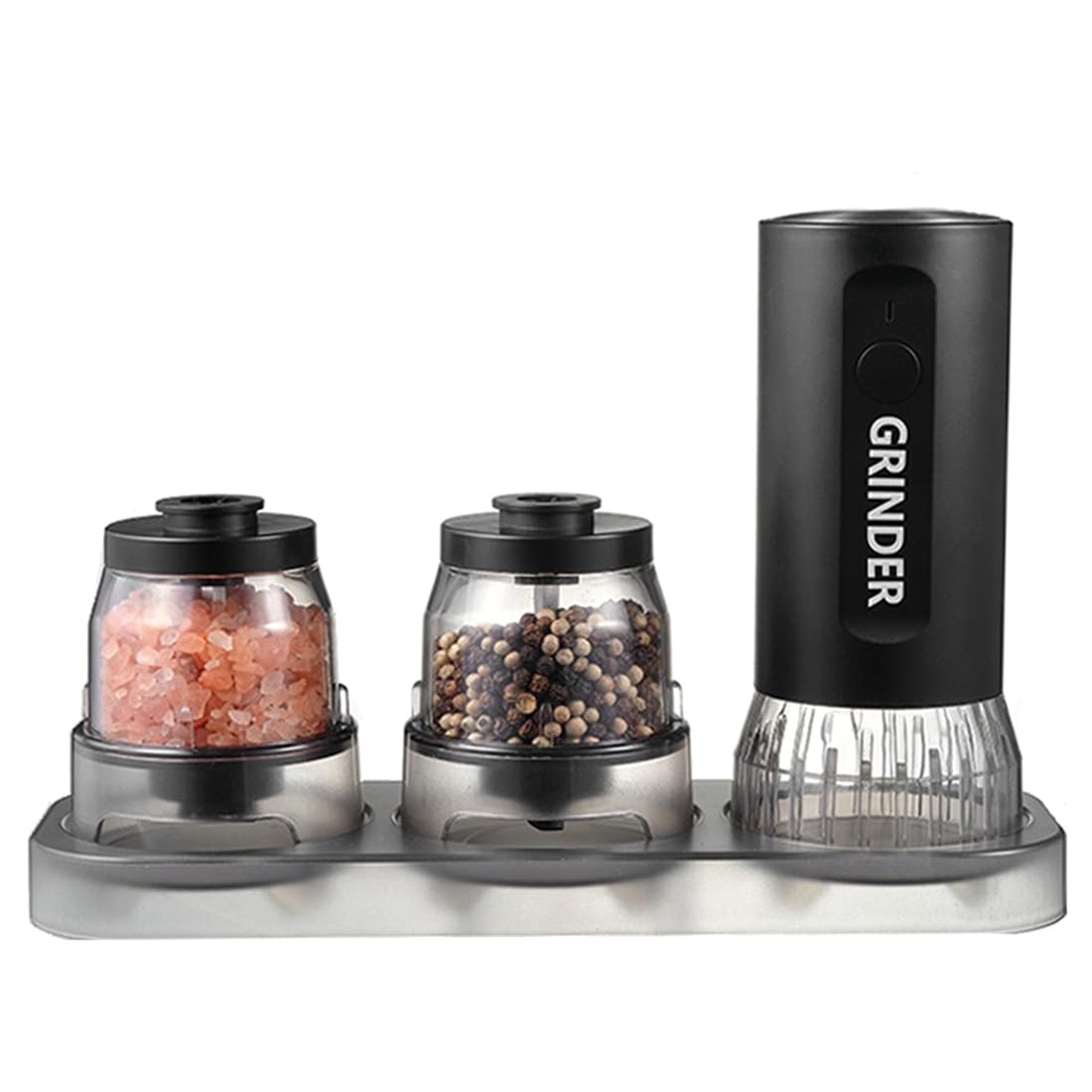 Hndhbfgrt Large Capacity Electric Salt and Pepper Grinder USB Rechargeable Auto Spices Adjustable Coarseness Kitchen