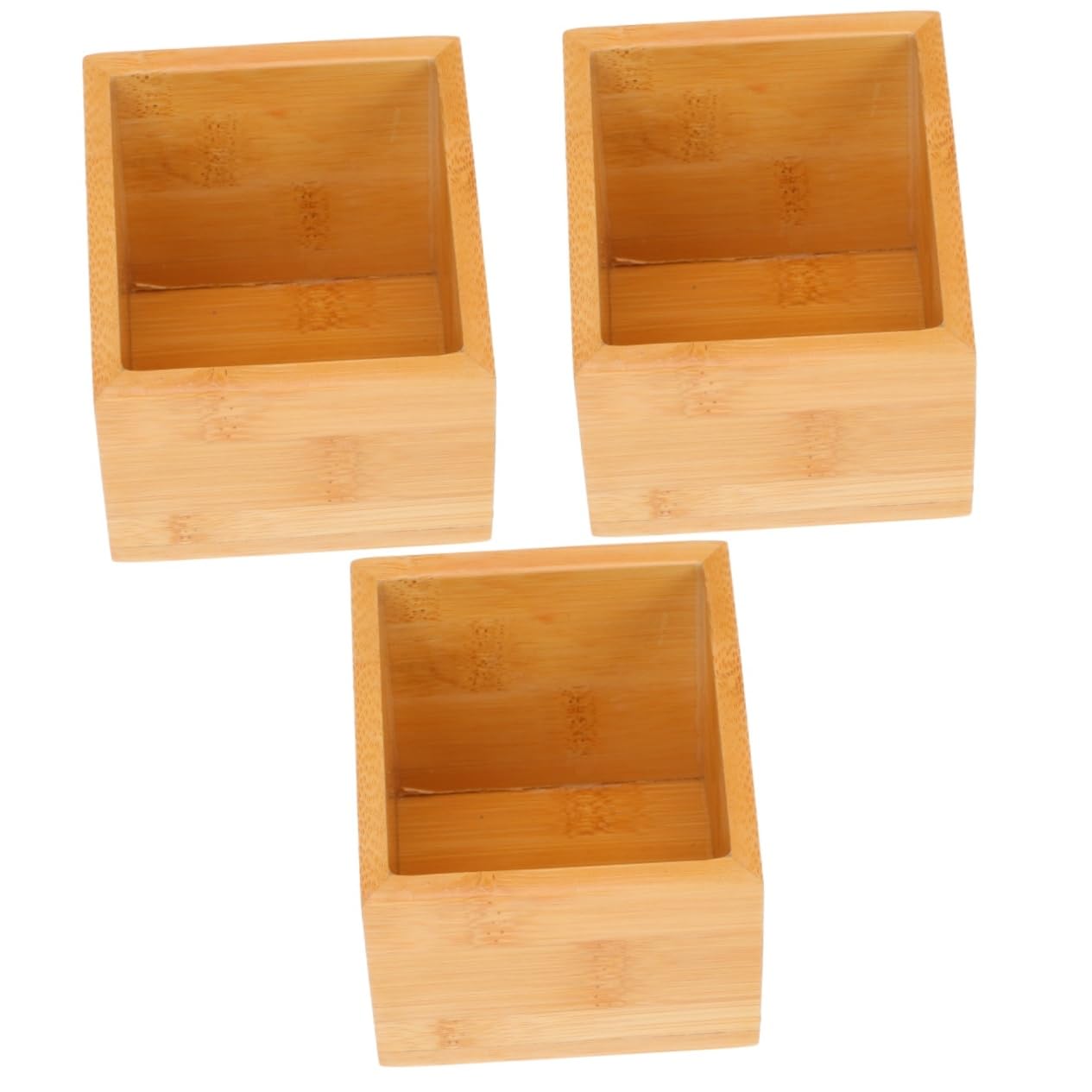 Healifty 3 pcs Wooden Tea Storage Box Multi Function Organizer for Tea Bags Sugar Bags and Small Items Portable Design for Home Hotel Office Use Creative and Practical