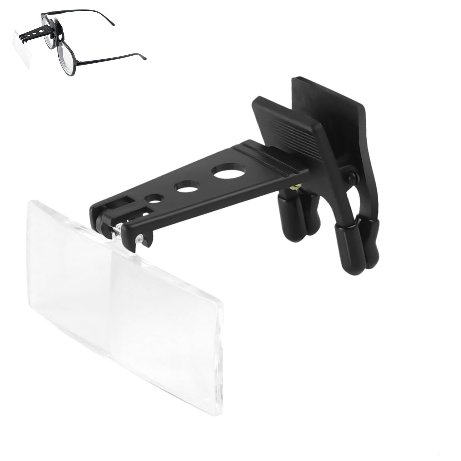 BOBOZHONG Clip-On Magnifier Glasses,1.5x 2.5x 3.5x Flip Up Magnification Lenses Attaches to Eyeglasses for Reading,Hobby Crafts & Electronic Repair Hands-Free Magnifying Glass for Men Women