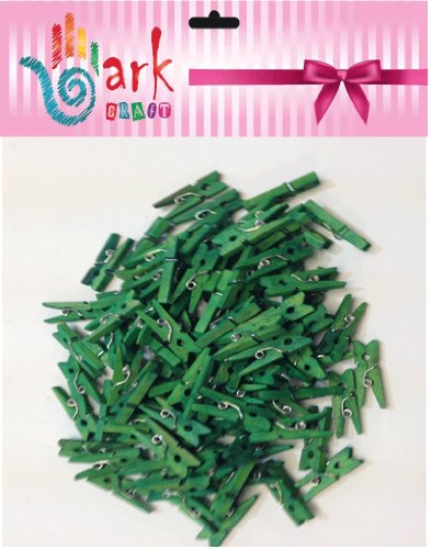 arkCRAFT 100 Mini Pinzas de Madera (Verde)