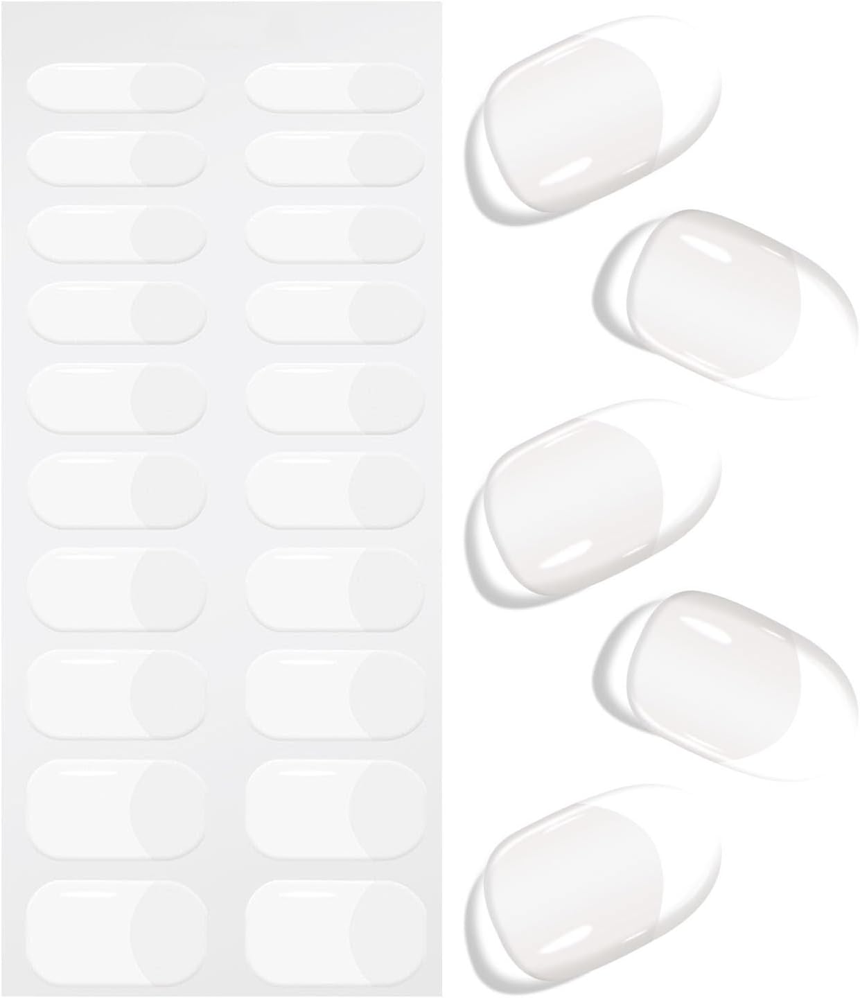 JMEOWIO French Tip White Transparent Nagelfolie UV Gel Nail Art Sticker Nagelsticker Selbstklebend Nagel Decoratie