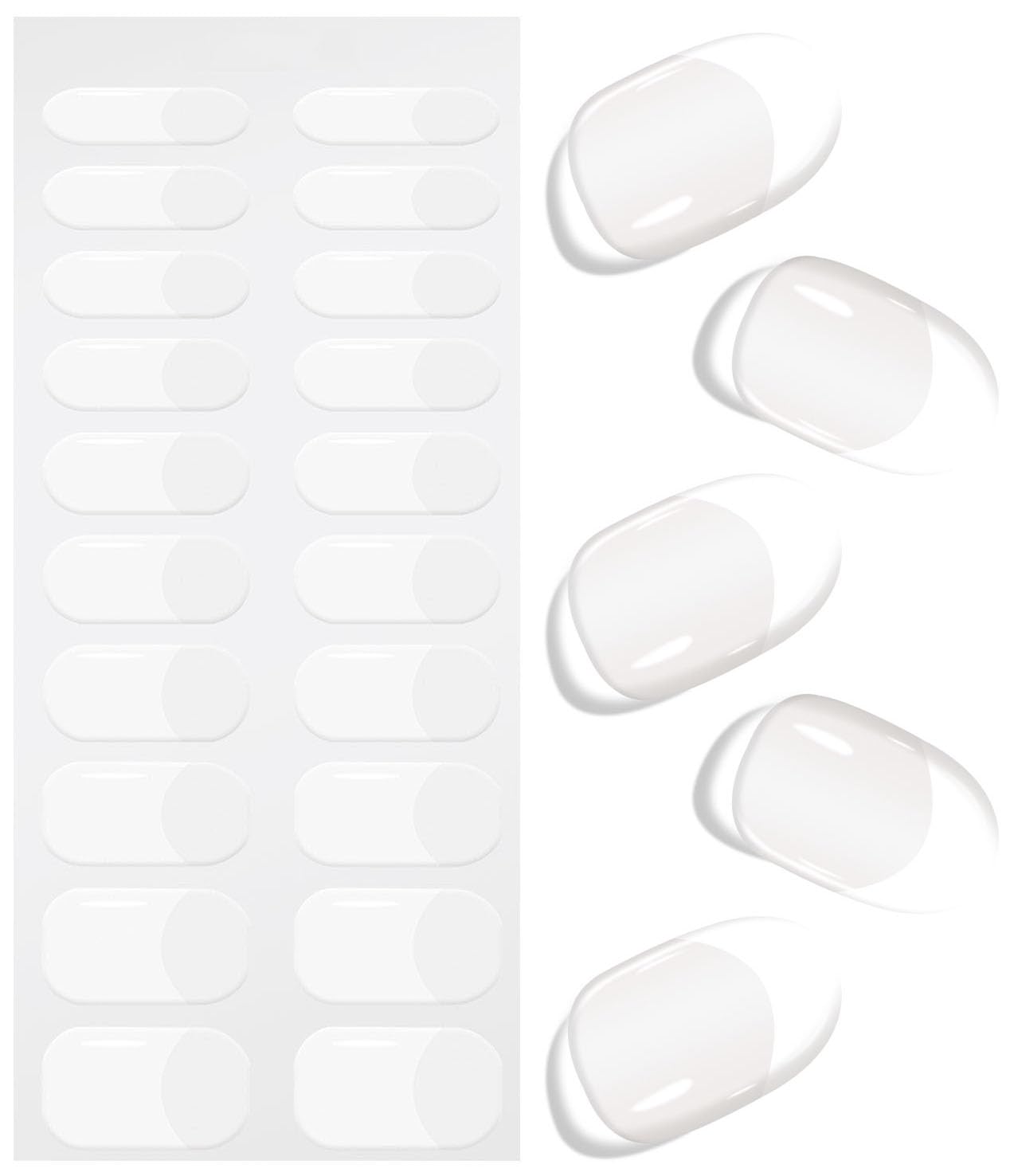 JMEOWIO Gel Nail Stickers French Tip White Transparent Semi Cured Gel Nail Strips Wraps UV/LED Nails Art Design Decoration Accessories