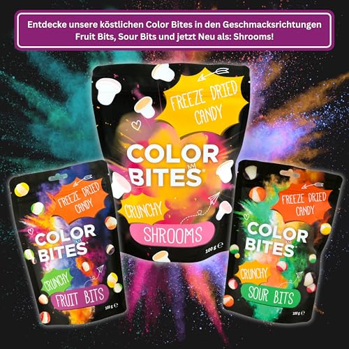 Color Bites – Gefriergetrocknete Süßigkeiten - Freeze Dried Candy - Crunchy Fruit und Sour Bits - 2x 100 g Knusprige Vegan Bonbons – American Candy & TikTok Trend