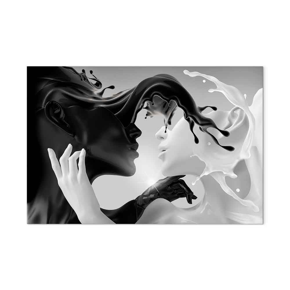 murando - Quadro con Cornice Nera Coffee&Milk 120x80 cm 1 Pezzo - Stampa su Tela - Quadri Moderni Soggiorno Grandi - Decorazioni da Parete Telaio in Legno - Amore h-C-0213-b-a