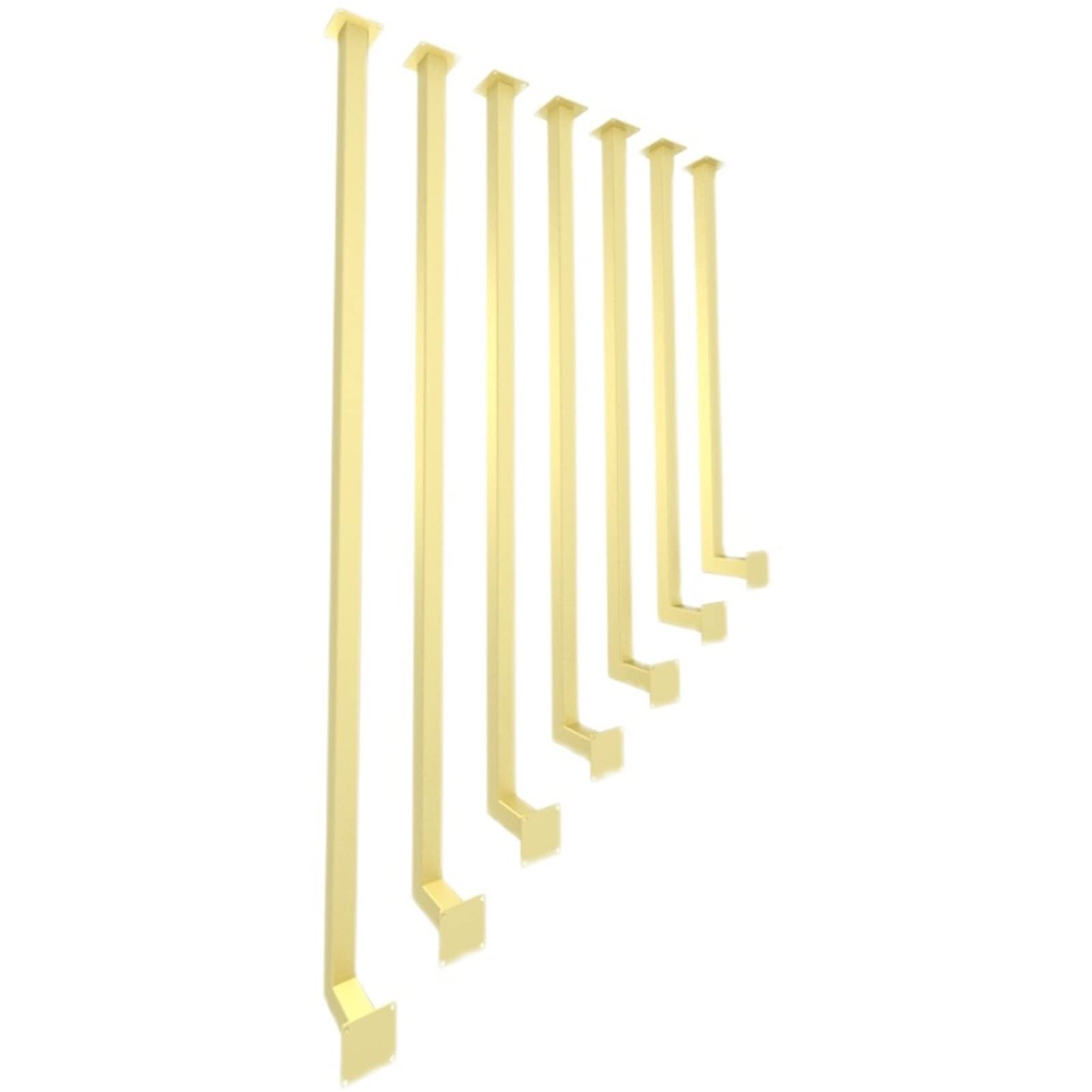 Meiiron Gold Square Railing Post Metal Iron Post Deck Stair Handrails For Indoor Steps Ceiling Mounted Pipe Handrail, Metal Sturdy Load-Bearing Capacity - 1Pc (Color : Size : 100Cm(3.2Ft))