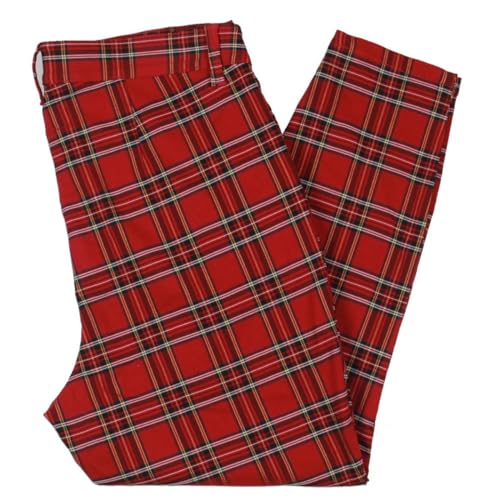 Tommy Hilfiger Womens Plus Plaid Stretch Skinny Pants Red 24W4