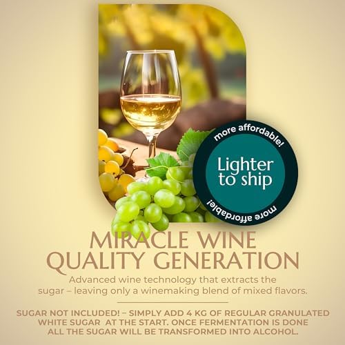 BestwineAmerica Miracle Grape Extraction – 0.5 U.S. gal Kit Makes 6 U.S. gal of Wine - (30x750ml) (White style Pinot Grigio)