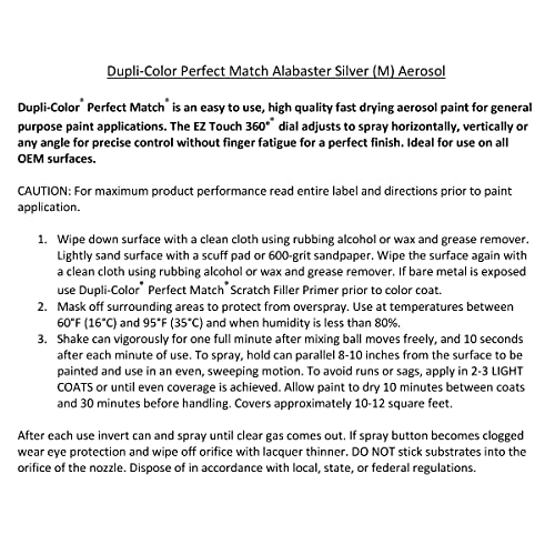 Image of Dupli-Color EBHA09877 Perfect Match Automotive Spray Paint - Honda Alabaster Silver Metallic, NH700M - 8 oz. Aerosol Can