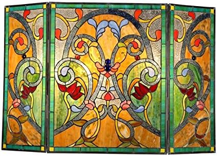 Chloe Tiffany-style Victorian Design Fireplace Screen