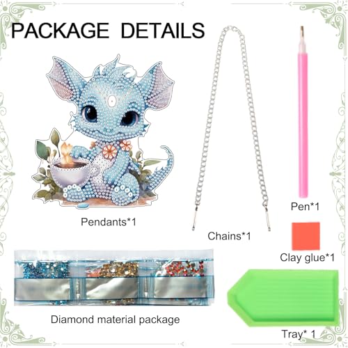 Image of AiYuanzsh Blue Dragon Diamond Art Hanging Pendant Kit, 5D DIY Acrylic Diamond Painting Ornament with Special Shaped Rhinestones, Fantasy Wall or Window Decoration, Unique Handmade Gift for Adults