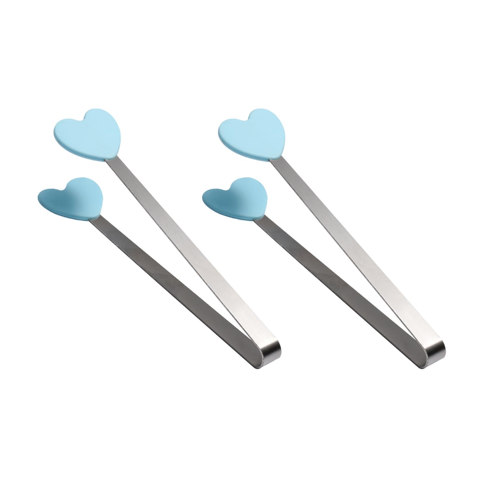 2Pcs Mini Silicone Ice Cube Clip, Heart Glove Hand Shape Food Serving Tongs, Food Grade Stainless Steel Kitchen Tongs