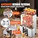 VEVOR Commercial Orange Juicer Machine, 120W Automatic Juice Extractor with Water Tap, Stainless Steel Orange Squeezer 20 Oranges/Minute, with Pull-Out Filter Box, PC Cover, 2 Peel Collecting Buckets