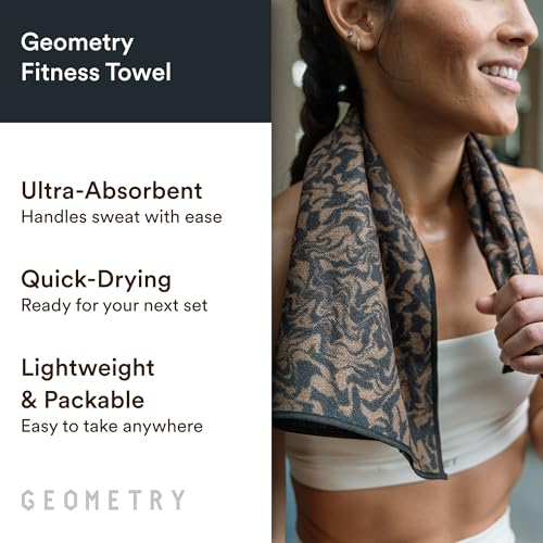 GEOMETRY Gym Towel for Working Out - Compact & Quick Dry, Super Absorbent Microfiber Sweat Towel - Premium Microfiber for Gym - Zig, 16" x 30", 1 Piece - image 2