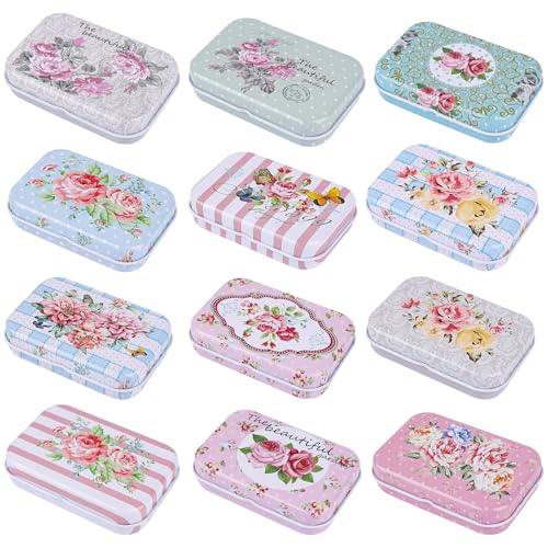 Framendino-6-Pack-Mini-Tinplate-Boxes-Floral-Tin-Trinket-Jewelry-Coin-Box-Small-Containers-with-Lid-for-Bead-Storage-Case-Random-Color Framendino 6 Pack Mini Tinplate Boxes Floral Tin Trinket Jewelry Coin Box Small Containers with Lid for Bead Storage Case Random Color