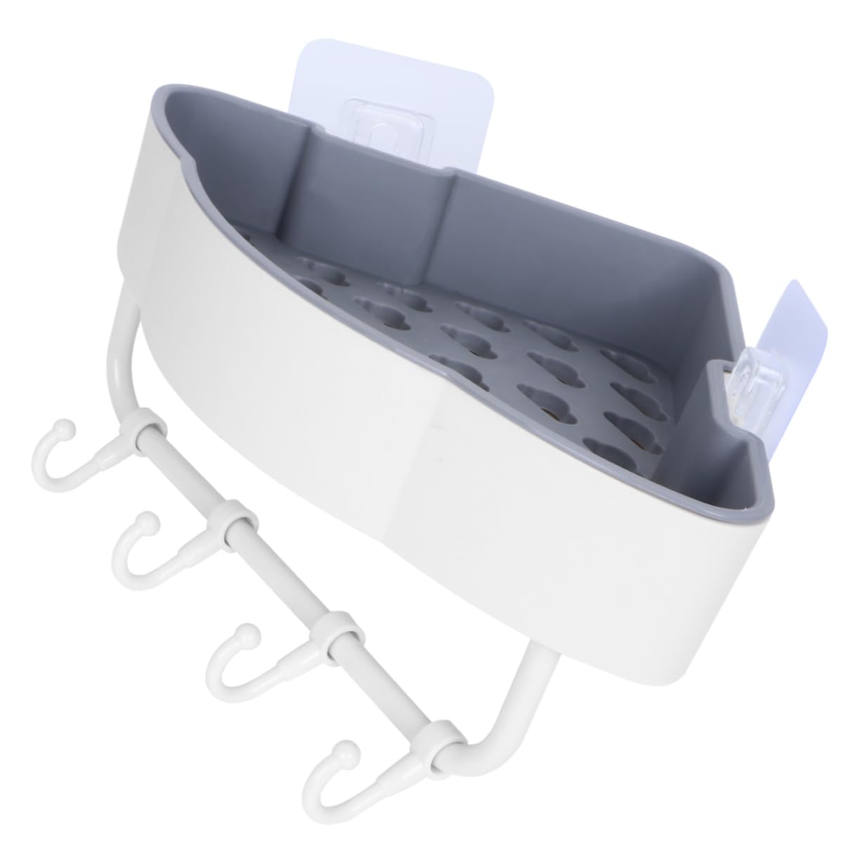 Anneome 1Pc Wall Mounted Triangle Corner Rack for Bathroom and Kitchen PP Storage Organizer with Draining Design and