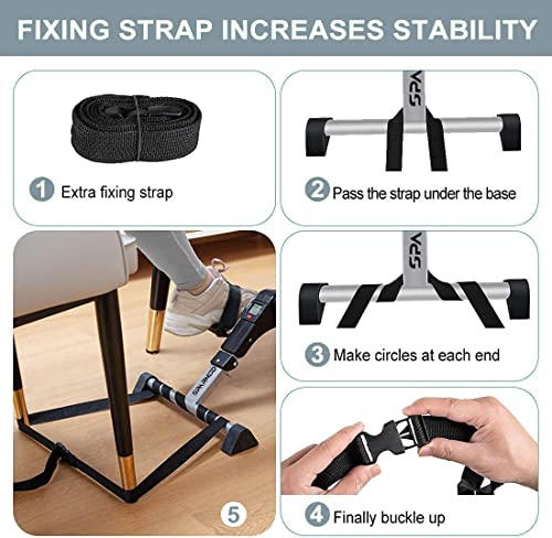 SPARNOD FITNESS SMB-100 Mini Cycle Pedal Exerciser with Fixing Strap, Adjustable Resistance and Digital Display - Suitable for Light Exercise of Legs, Arms, and Physiotherapy at... - Image 2