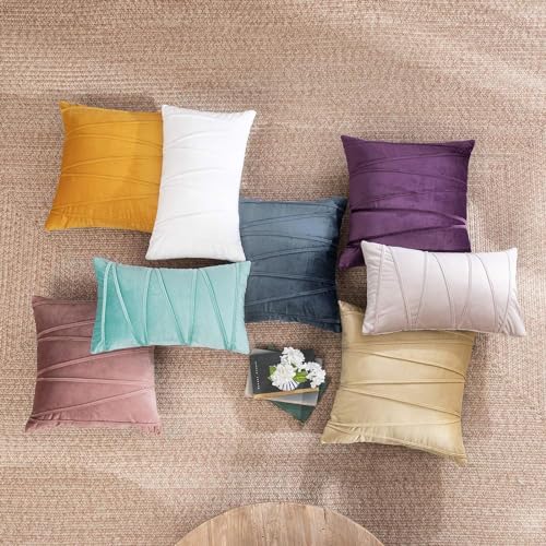 Image of Khooti Velvet Striped Cushion Cover Pack of 1-24x24 Inches / 60.96x60.96 Cm | Dark Grey | Soft Pillow Covers Cushion Case for Sofa Bedroom Livingroom Chair Car, Cushion Cover with Zig Zag Pattern