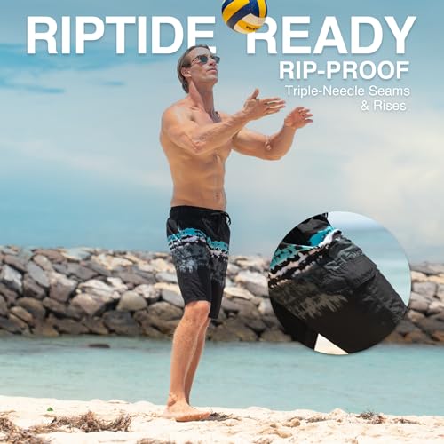 Image of Kanu Surf Men's Big Viper Extended Size Stripe Swim Trunk