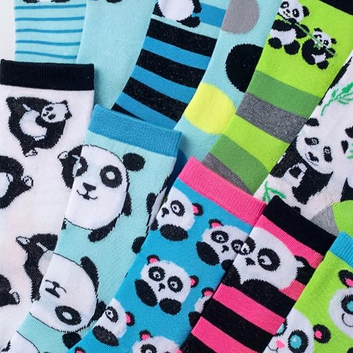 Image of Tipi Toe Women's Fun Patterned Dress Socks, 12-Pack Lightweight Colorful Crew Socks, Casual Novelty Assorted Designs