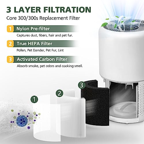 Core 300 H13 True HEPA Replacement Filter For LEVOIT