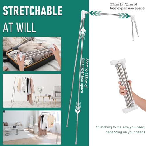 Séchoir à vêtements portable, extensible de 32 à 73 cm pour camping