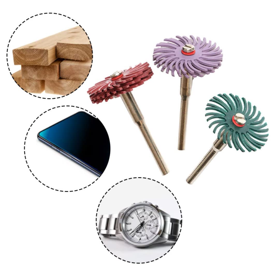 Radial Bristle Disc de 3.0 mm Guño Mixto Surtido de la Rueda de Cepillo abrasivo 48 Piezas, Kit de Disco de cerdas radiales