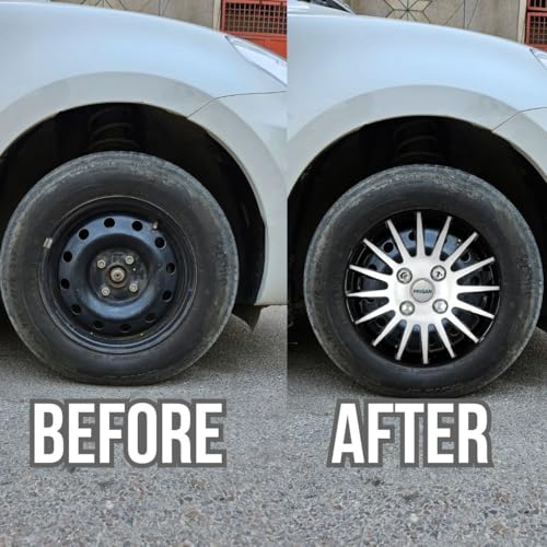 Image of Prigan Seltos Black Silver Wheel Cover 16 inch for Kia Seltos (Set of 4 Pcs) (Press Fitting) Model- Camry DC 16