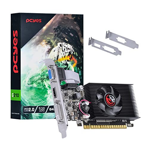 PLACA DE VIDEO NVIDIA GEFORCE G 210 1GB DDR3 64 BITS LOW PROFILE - PVG2101GBR364LP – PCYES