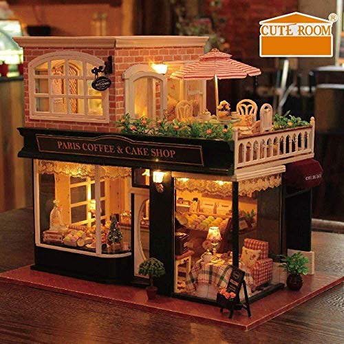 Häuser für Minipuppen Französische Kaffeetour , DIY Miniatur-Puppenhaus , für Erwachsene Puppenhaus mit Möbeln und… – Bild 2