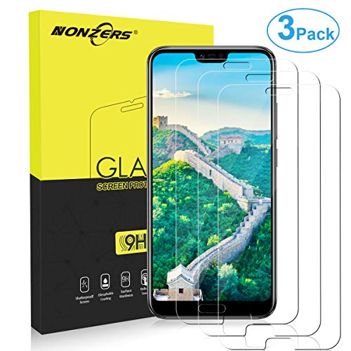 NONZERS Vetro Temperato per Huawei Honor 10 [3 Pezzi], Honor 10 Pellicola Protettiva, 9H Durezza Anti-graffio, Anti-Impronta,HD Alta Trasparenza Pellicola Vetro per Huawei Honor 10