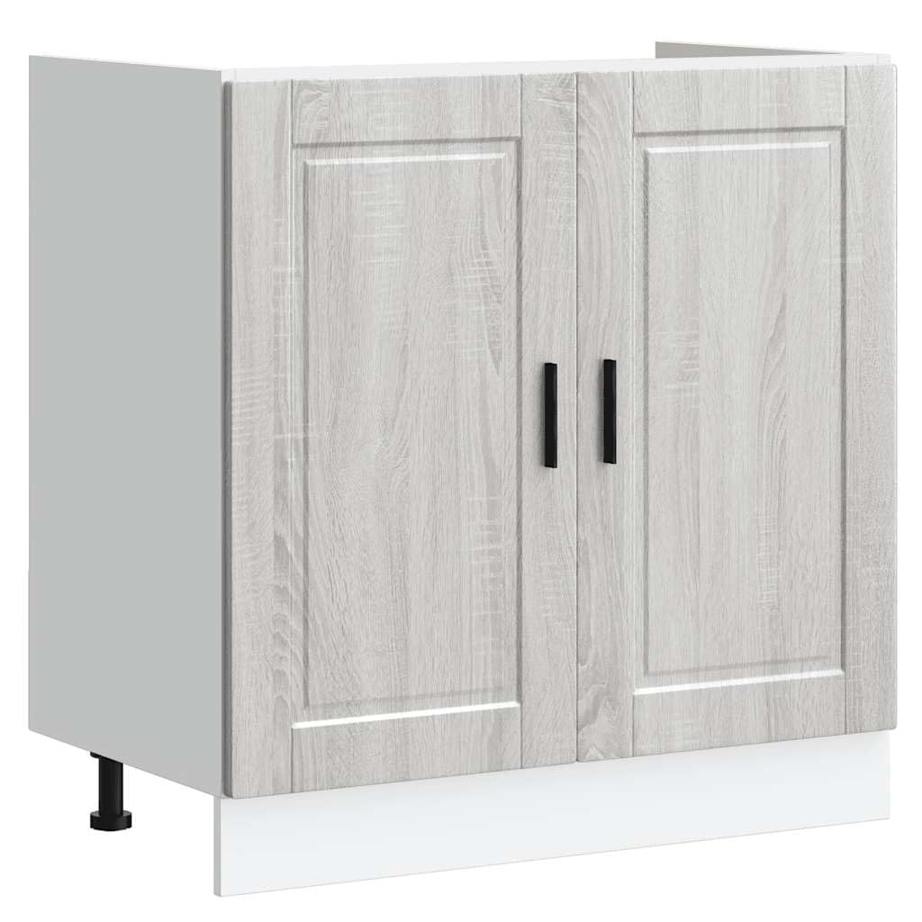 Vidaxl Sink Base Cabinet "Porto" Grey Sonoma 80X46x81.5 Cm Engineered Wood