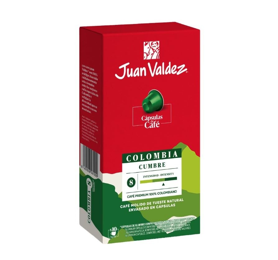 Set x20 Cajas Cápsulas de Café J Valdez Cumbre Intensidad 8 | Café Premium 100% Colombiano | Compatible con Máquinas Nespresso Original | 10 Cápsulas por Caja
